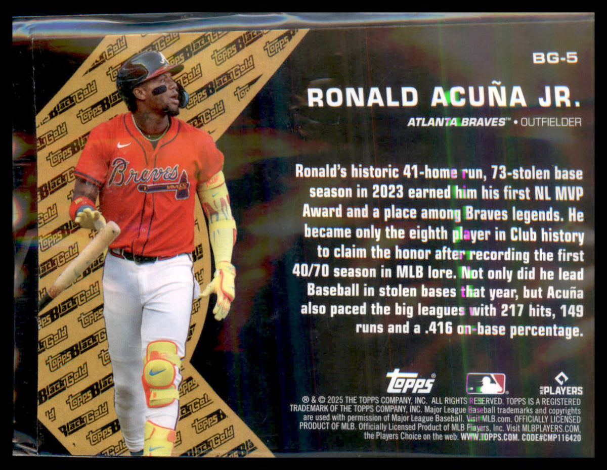 2025 Topps Update Topps Black Gold Pink Foil #BG-5 Ronald Acuña Jr.