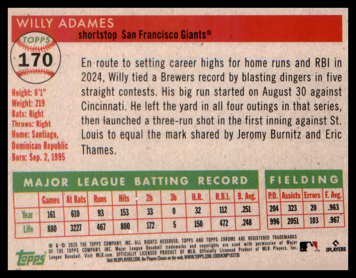 2025 Topps Chrome Platinum #170 Willy Adames