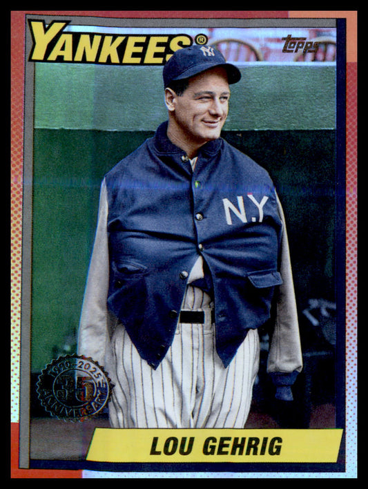 2025 Topps Update 1990 Topps Baseball 35th Anniversary #U90-14 Lou Gehrig