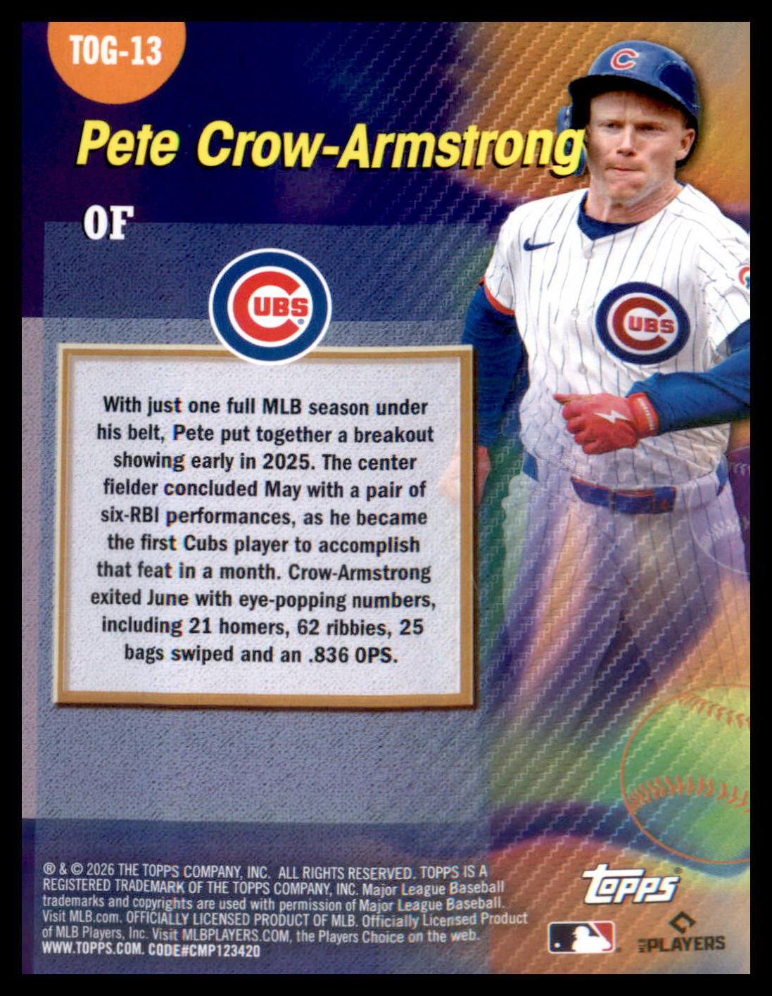 2026 Topps Titans of the Game #TOG-13 Pete Crow-Armstrong
