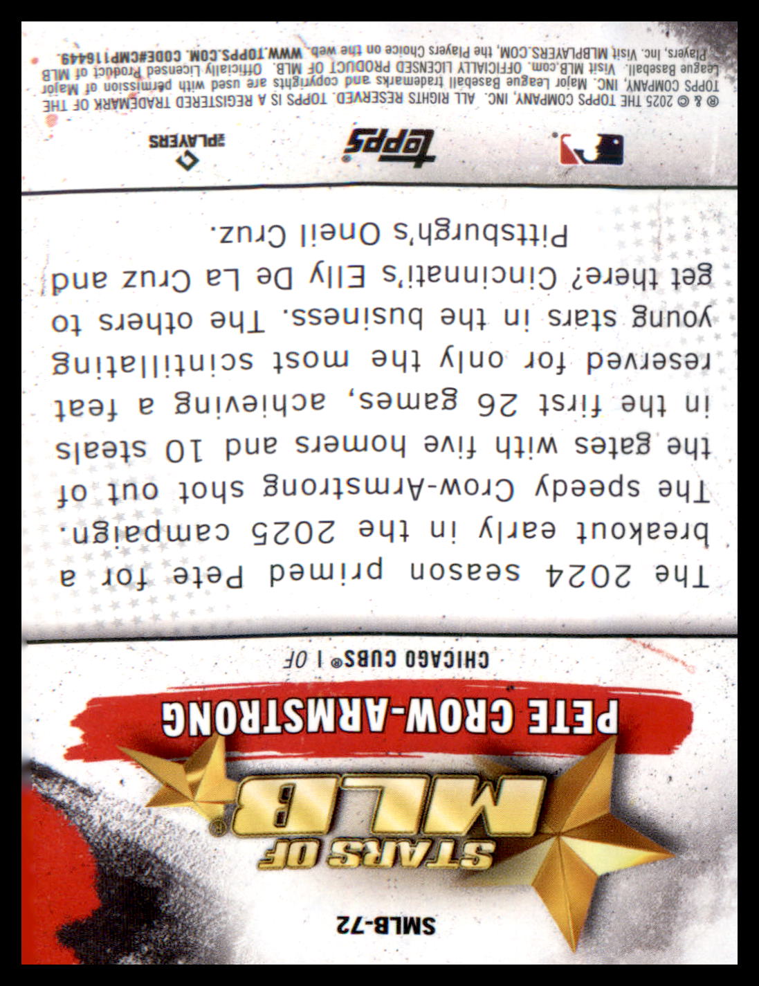 2025 Topps Update Stars of MLB #SMLB-72 Pete Crow-Armstrong