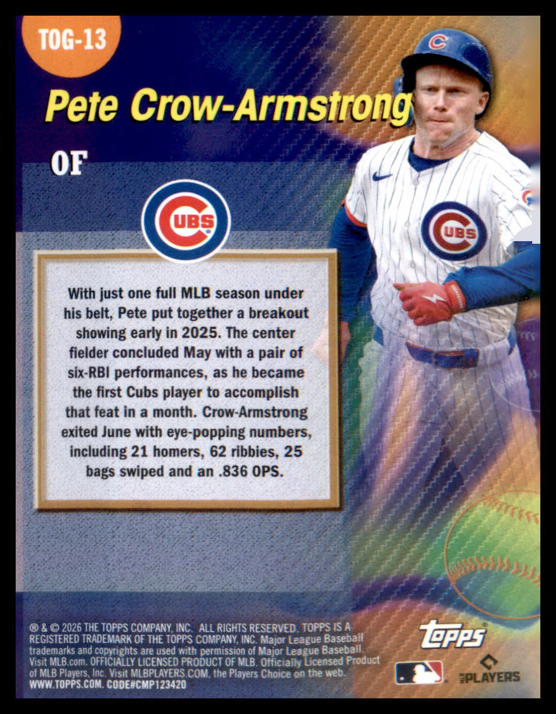 2026 Topps Titans of the Game #TOG-13 Pete Crow-Armstrong