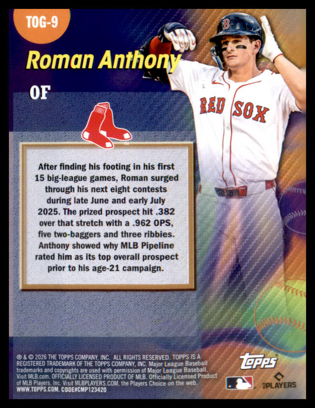 2026 Topps Titans of the Game #TOG-9 Roman Anthony
