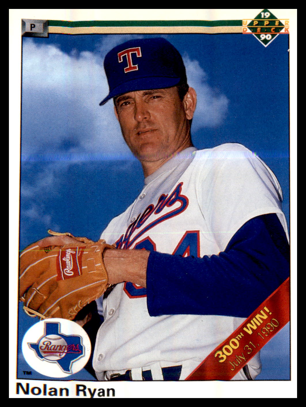 1990 Upper Deck 6thNo Hitter/300th Win #734 Nolan Ryan