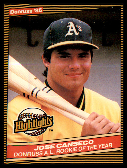 1986 Donruss Highlights #55 Jose Canseco