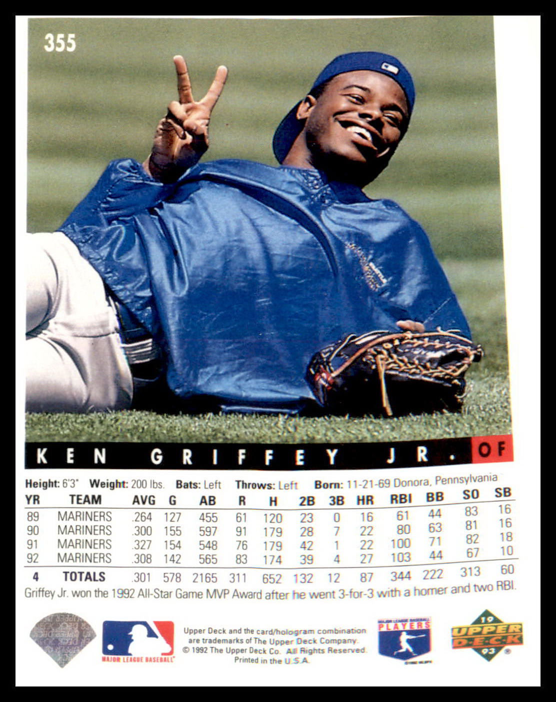 1993 Upper Deck #355 Ken Griffey Jr.