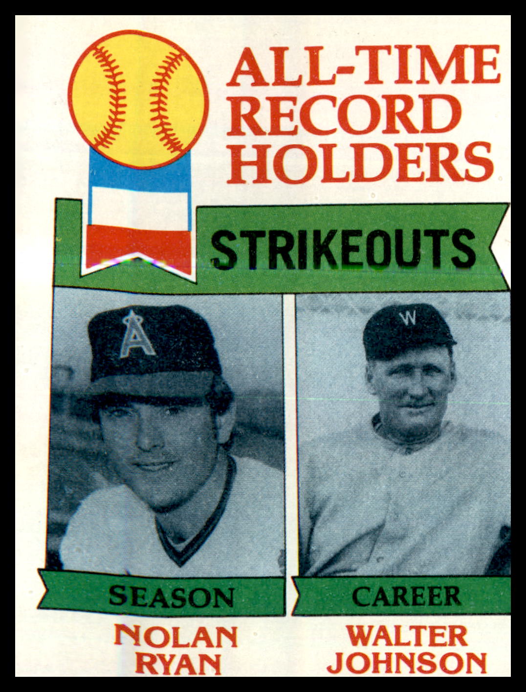 1979 Topps #417 All-Time Record Holders: Strikeouts Ryan/Johnson
