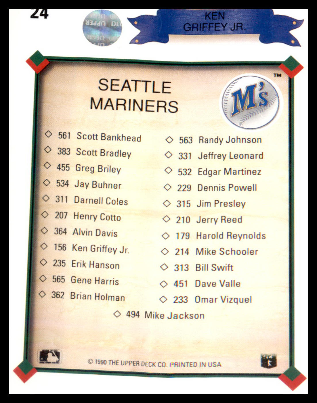 1990 Upper Deck The Collectors Choice #24 Ken Griffey Jr.