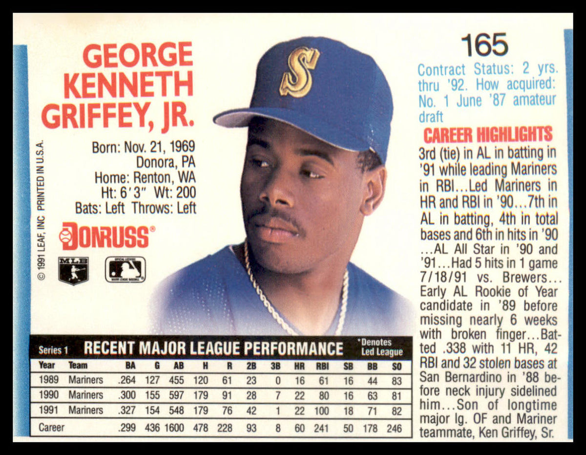 1992 Donruss #165 Ken Griffey, Jr.