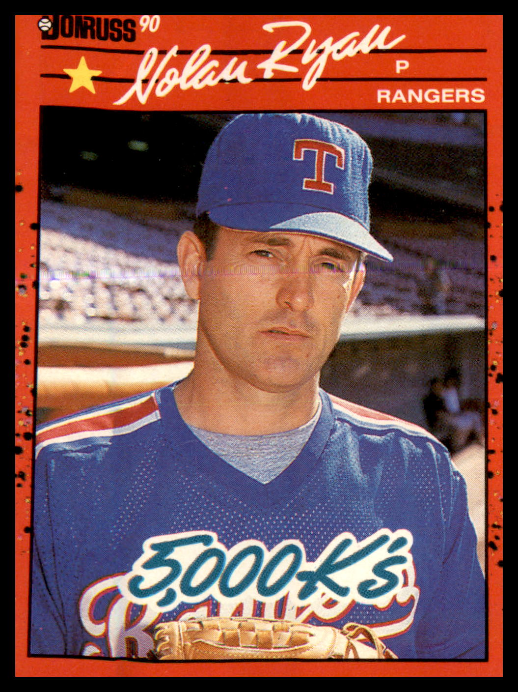 1990 Donruss #659 5000 Ks front and back stats #659 Nolan Ryan 5000K