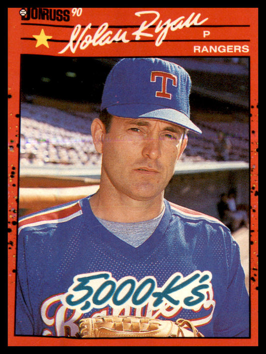 1990 Donruss #659 5000 Ks front and back stats #659 Nolan Ryan 5000K