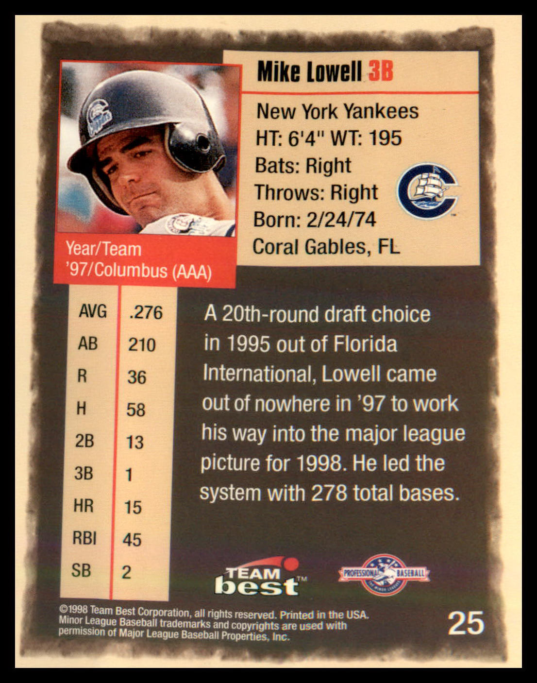 1998 Team Best #25 Mike Lowell