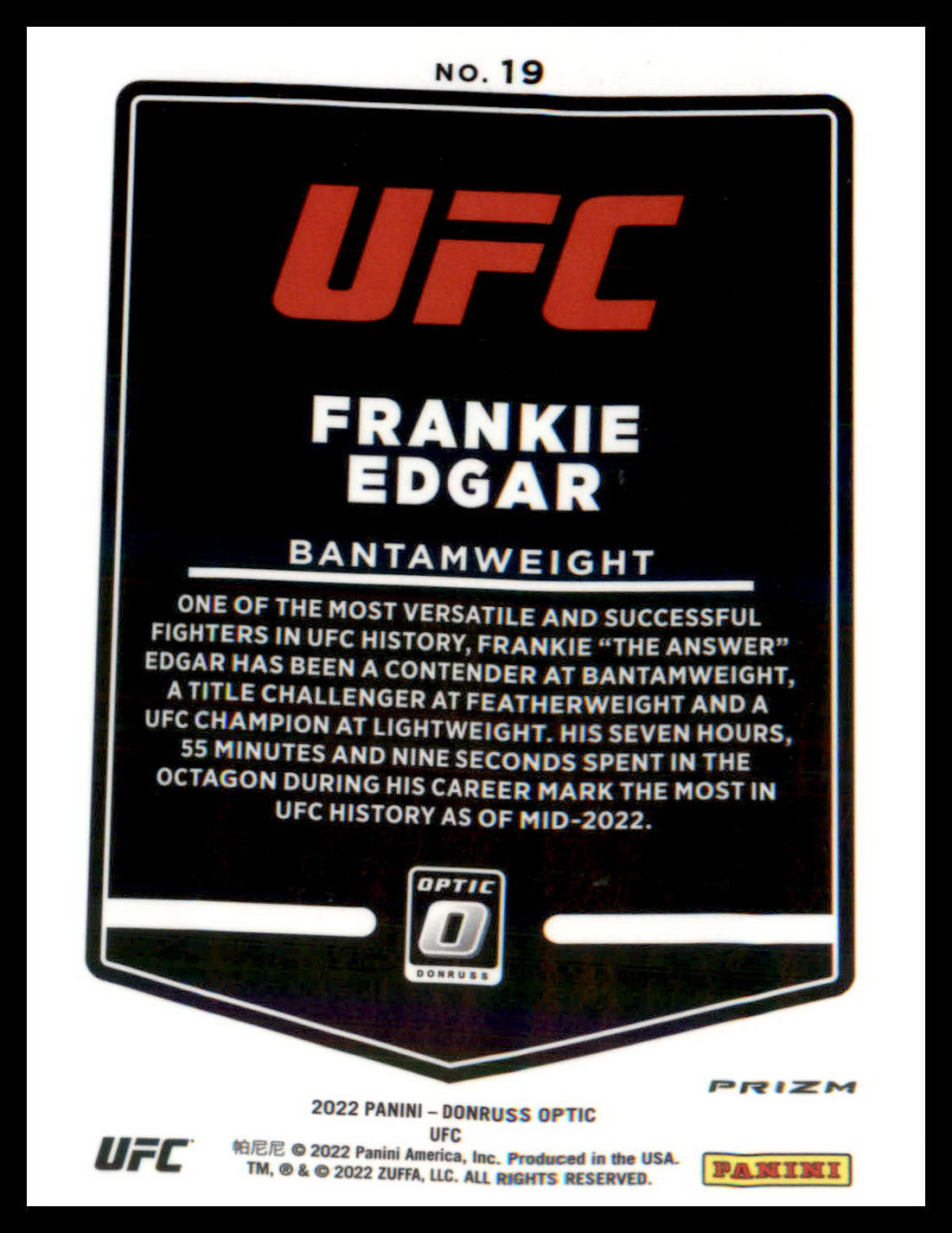 2022 Donruss Optic UFC Blue Velocity #19 Frankie Edgar