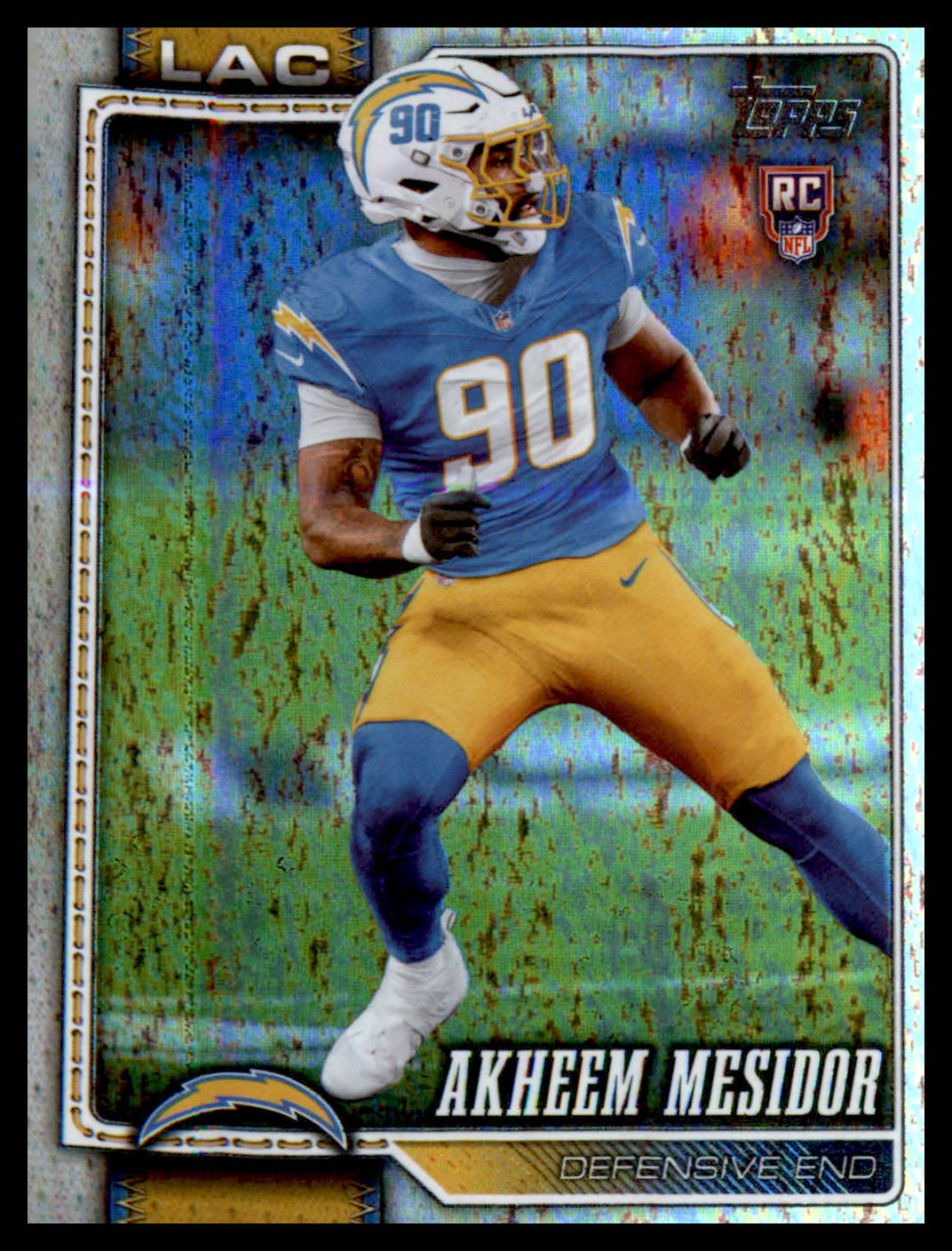 AKHEEM MESIDOR 2026 Topps Flagship Football #345 RC Silver Holofoil SD Chargers