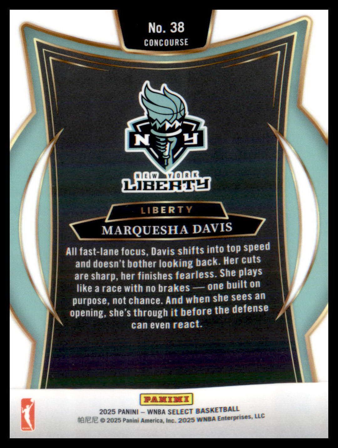 2025 Panini Select WNBA #38 Marquesha Davis