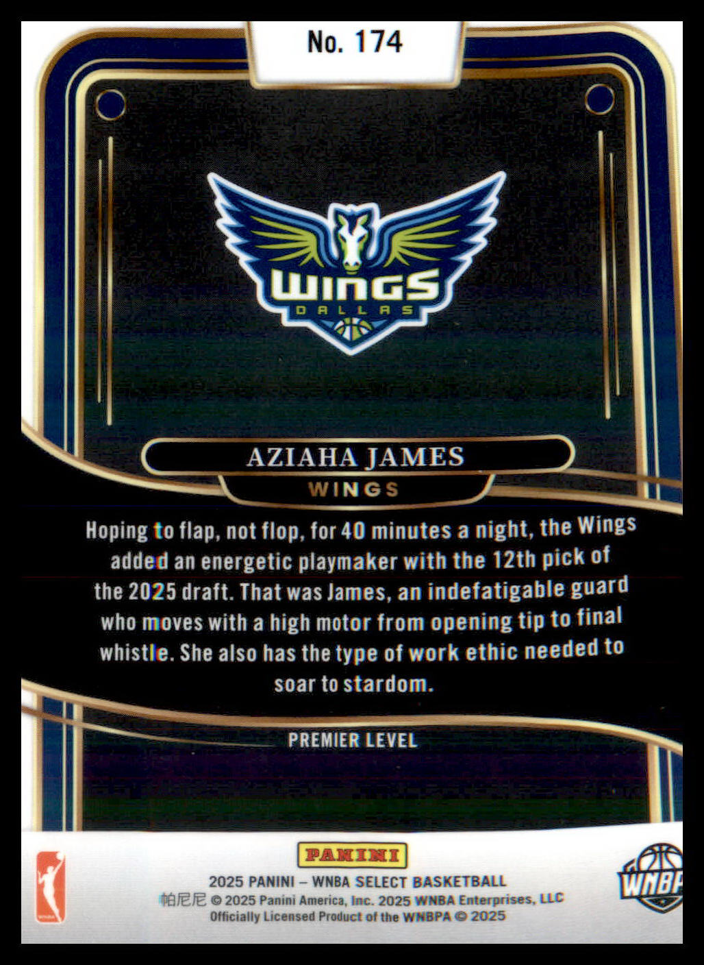 2025 Panini Select WNBA #174 Aziaha James