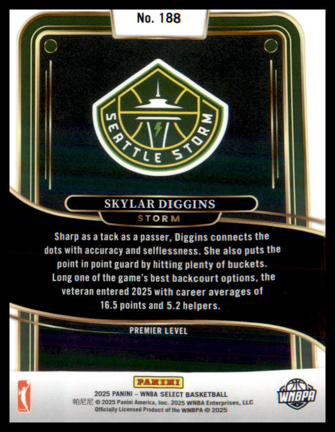 2025 Panini Select WNBA #188 Skylar Diggins