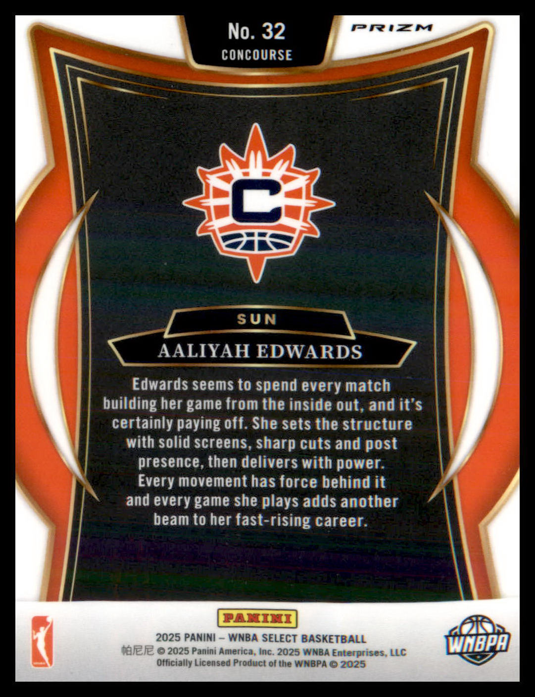 2025 Panini Select WNBA Pink Flash Prizms #32 Aaliyah Edwards