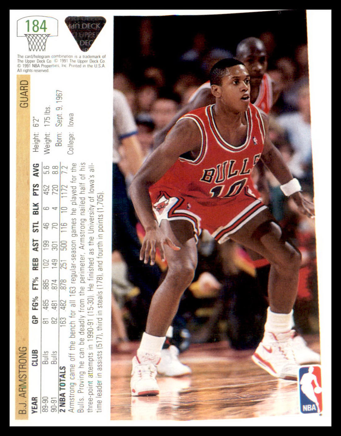1991-92 Upper Deck #184b B.J. Armstrong