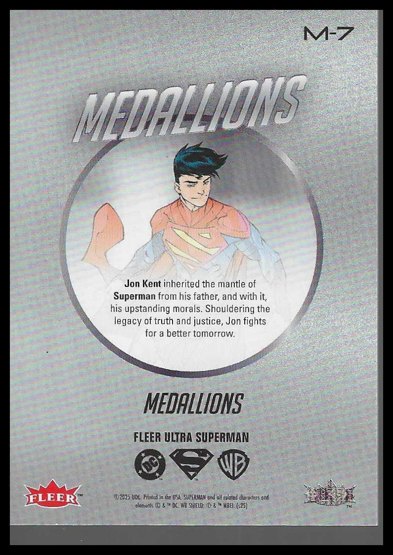 2026 Fleer Ultra Superman Medallions #M-7 Superman (Jon Kent)