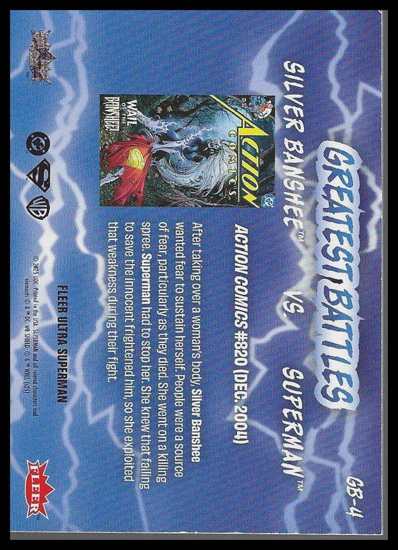 2026 Fleer Ultra Superman Greatest Battles #GB-4 Superman vs. Silver Banshie