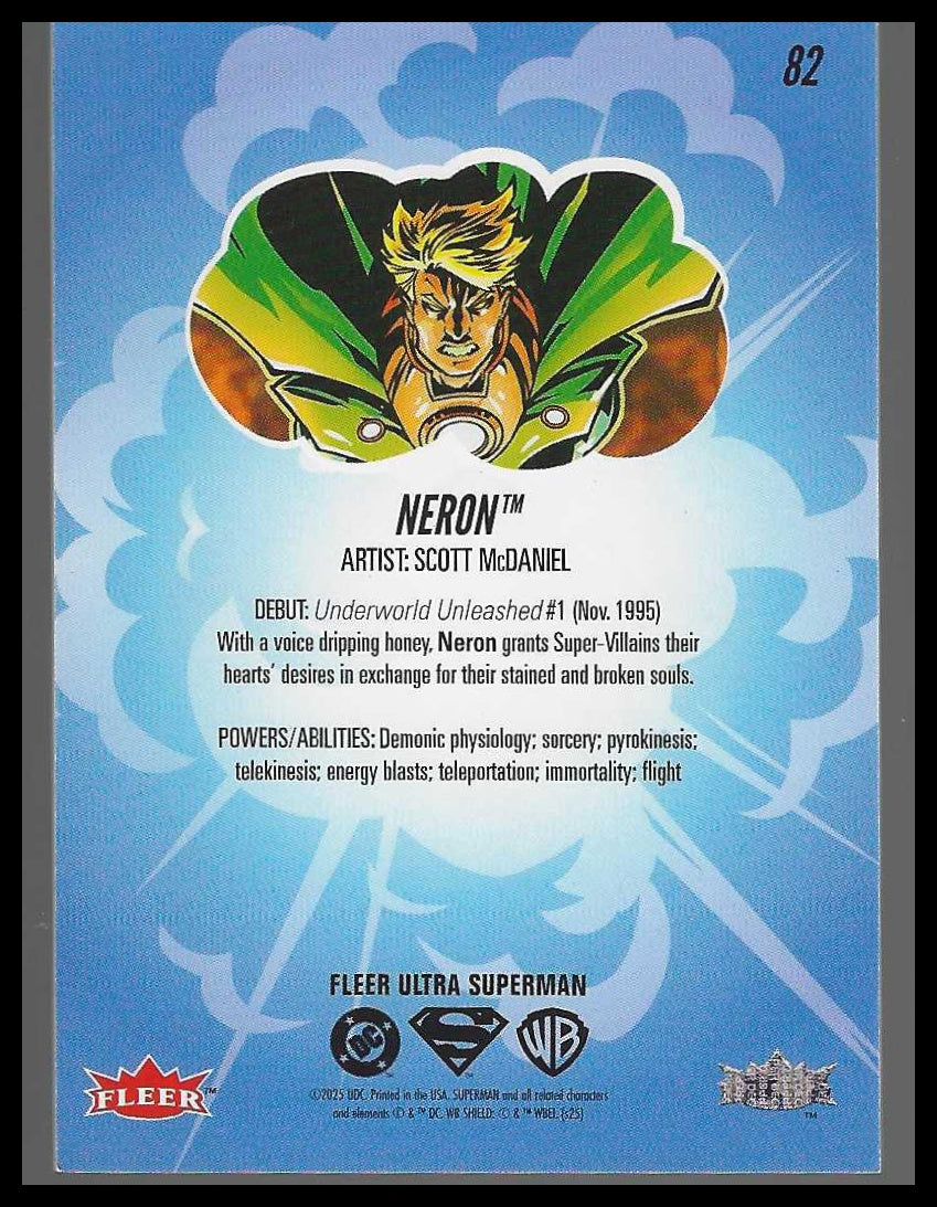2026 Fleer Ultra Superman #82 Neron