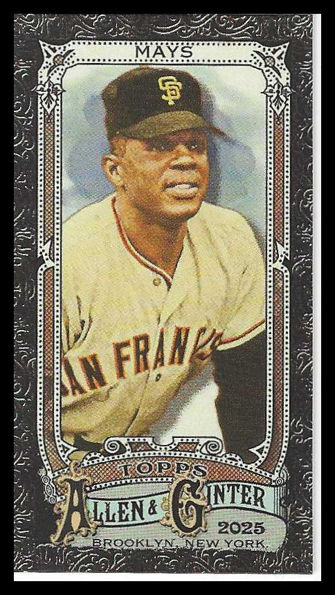 2025 Topps Allen & Ginter Mini Black Border #30 Willie Mays