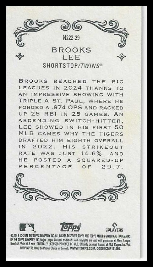 2025 Topps Allen & Ginter Mini 1889 N222 #N222-29 Brooks Lee