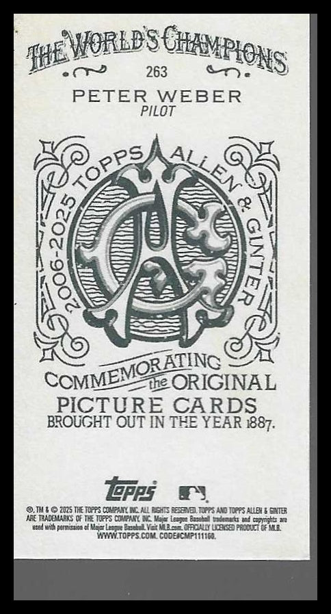 2025 Topps Allen & Ginter Mini A & G Back #263 Peter Weber