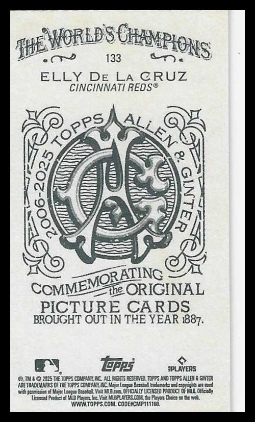 2025 Topps Allen & Ginter Mini A & G Back #133 Elly De La Cruz