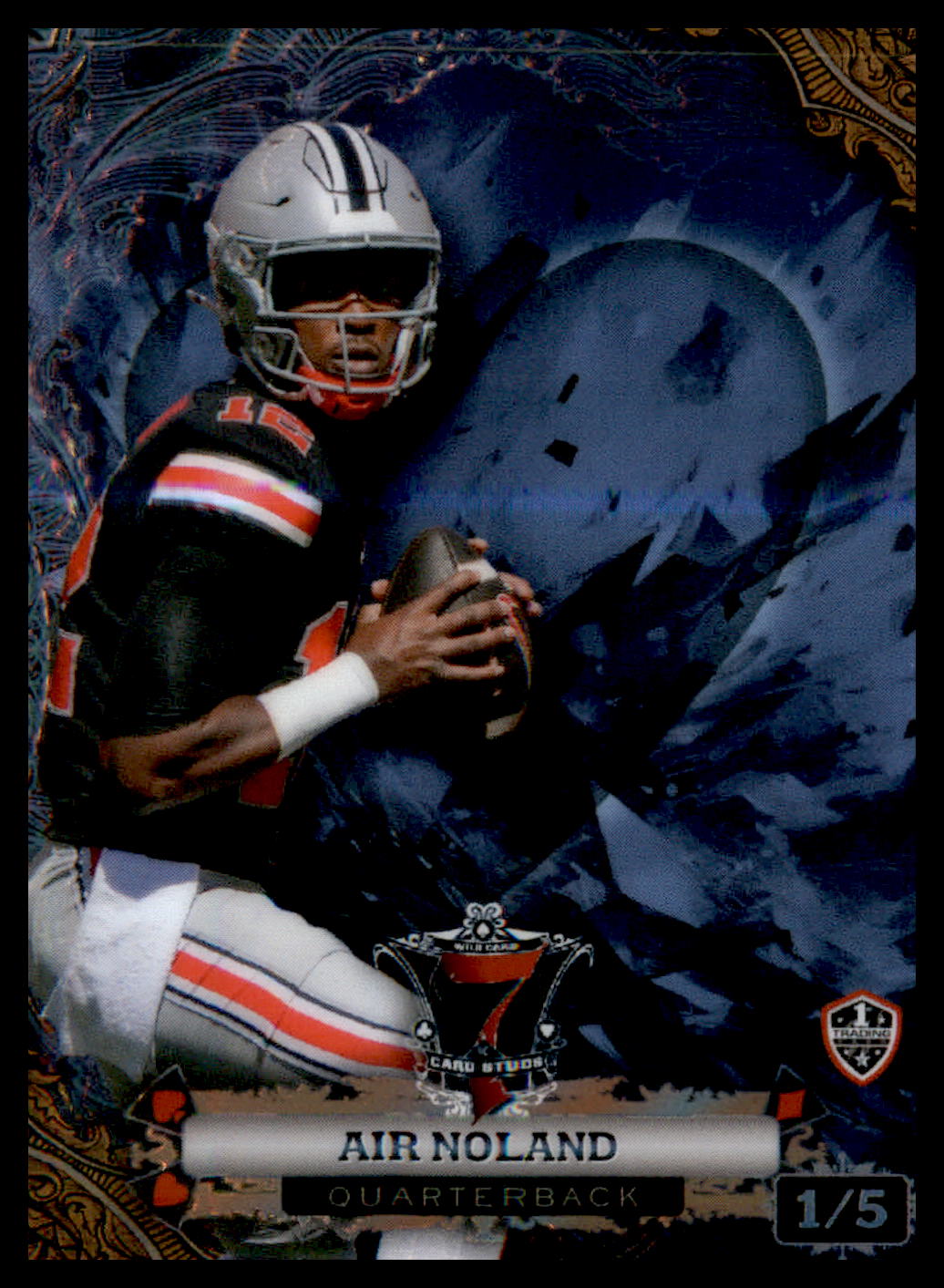 2024 WC 7 Card Studs HeartChalkShatter Rainbow Blue #P7CCHAN AIr Noland #/5