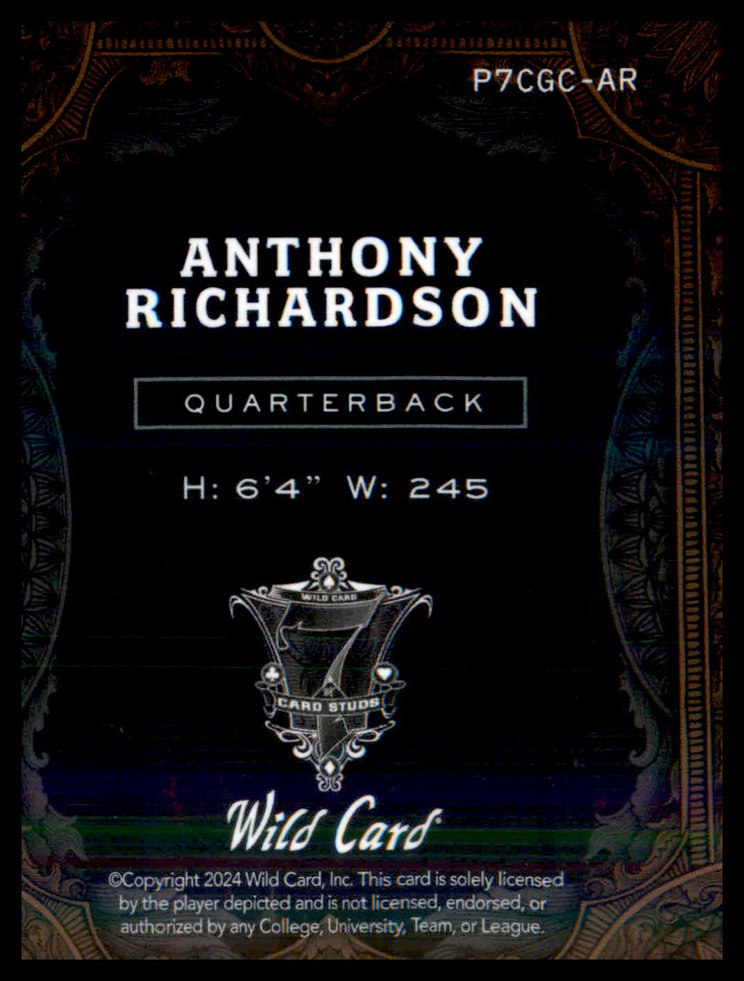 7 Card Studs ClubsChalkShatter Rainbow Purple #P7CGCAR Anthony Richardson