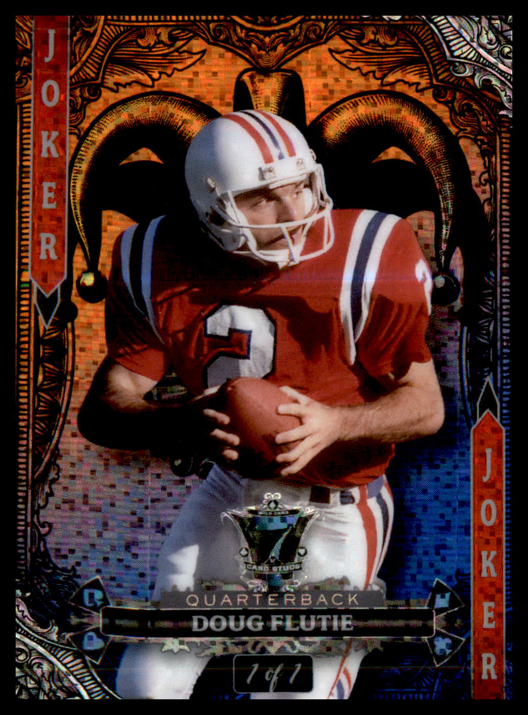 2024 7 Card Studs Jokers Wild True 1 of 1 Rainbow 7JWDF Doug Flutie