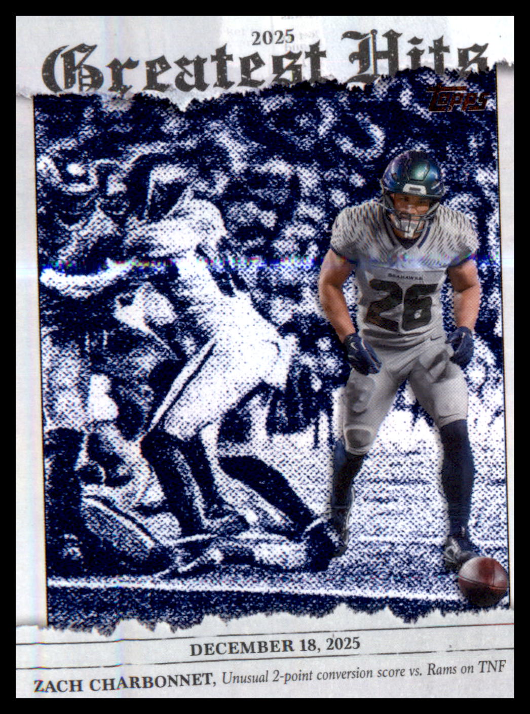 2026 Topps Flagship 2025 Greatest Hits #25GH-ZC Zach Charbonnet