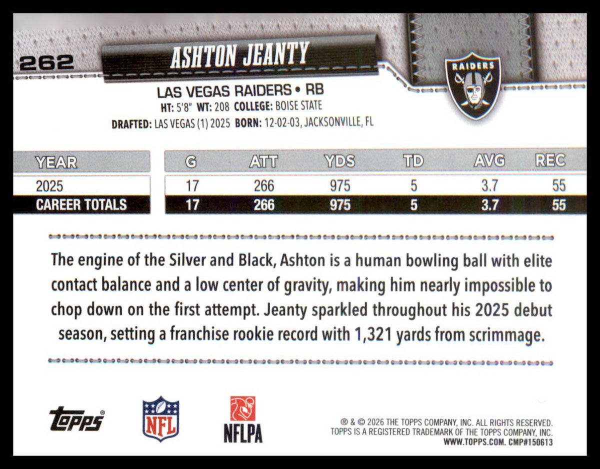2026 Topps Flagship #262 Ashton Jeanty