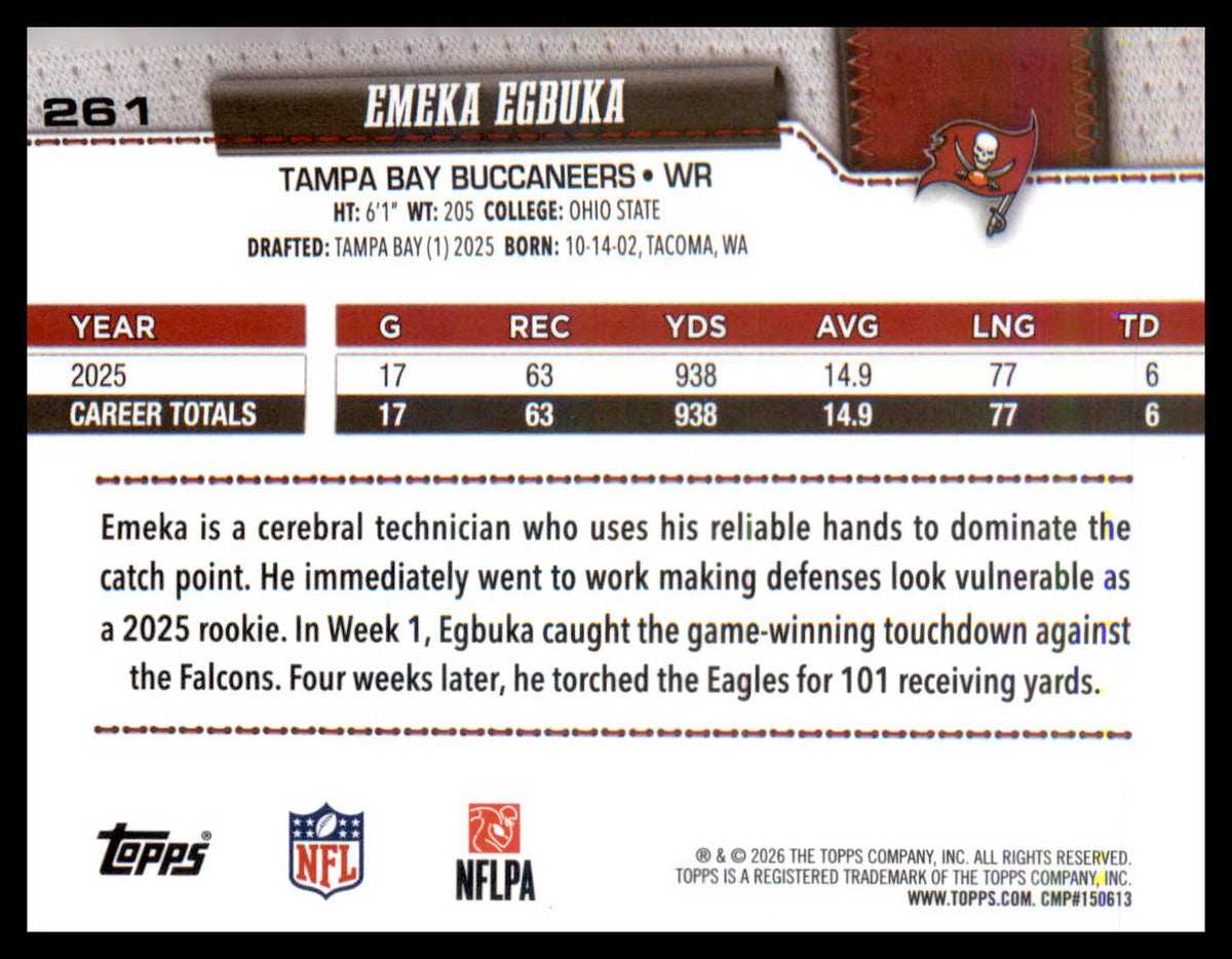 2026 Topps Flagship #261 Emeka Egbuka