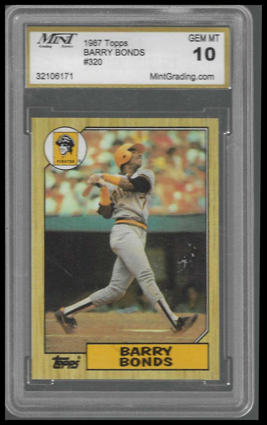 1987 Topps #320 Barry Bonds Rookie MINT GEM/MT 10 - Veteran Sports Cards FL