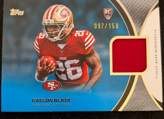 2026 Topps Kaelon Black RC Blue 097/150 Player-Worn Relic 49ers RMC-KB