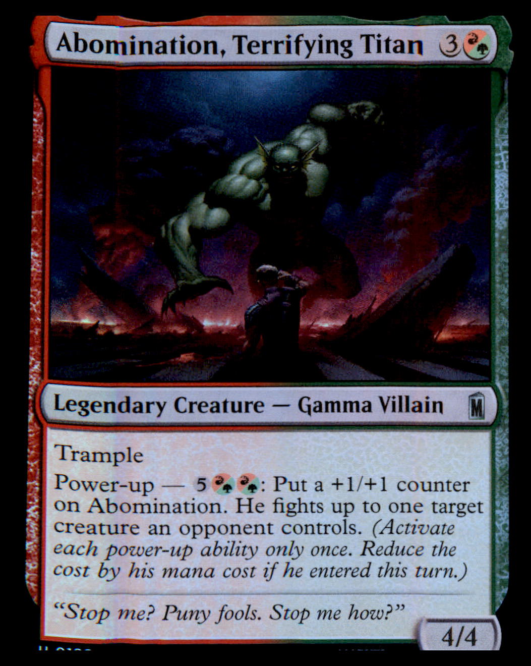 MTG Marvel Super Heroes U Abomination, Terrifying Titan #0198 PLAYSET 4X X4