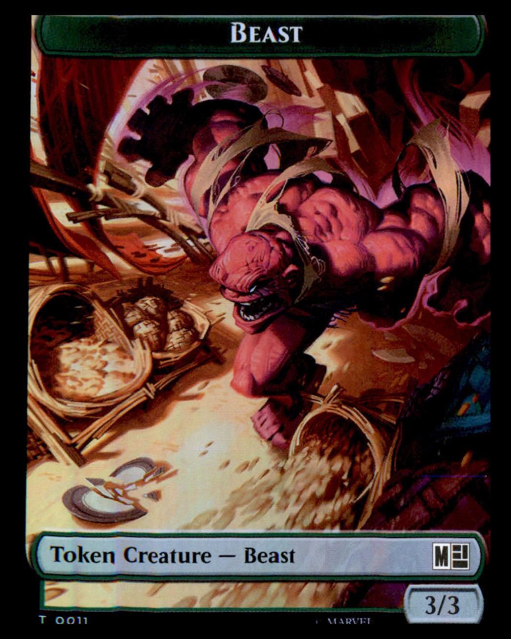 Beast // Vibranium Double-Sided Token MSC 11 // 15 Foil T NM Commander: Marvel S