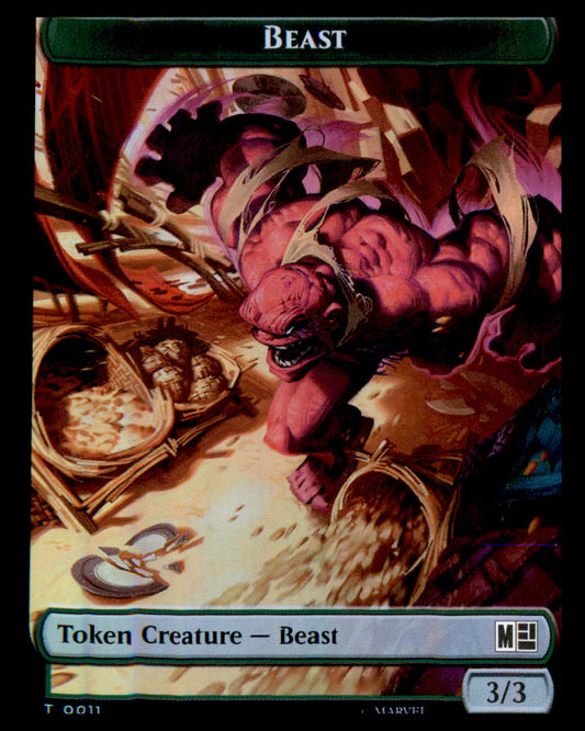 Beast // Vibranium Double-Sided Token MSC 11 // 15 Foil T NM Commander: Marvel S