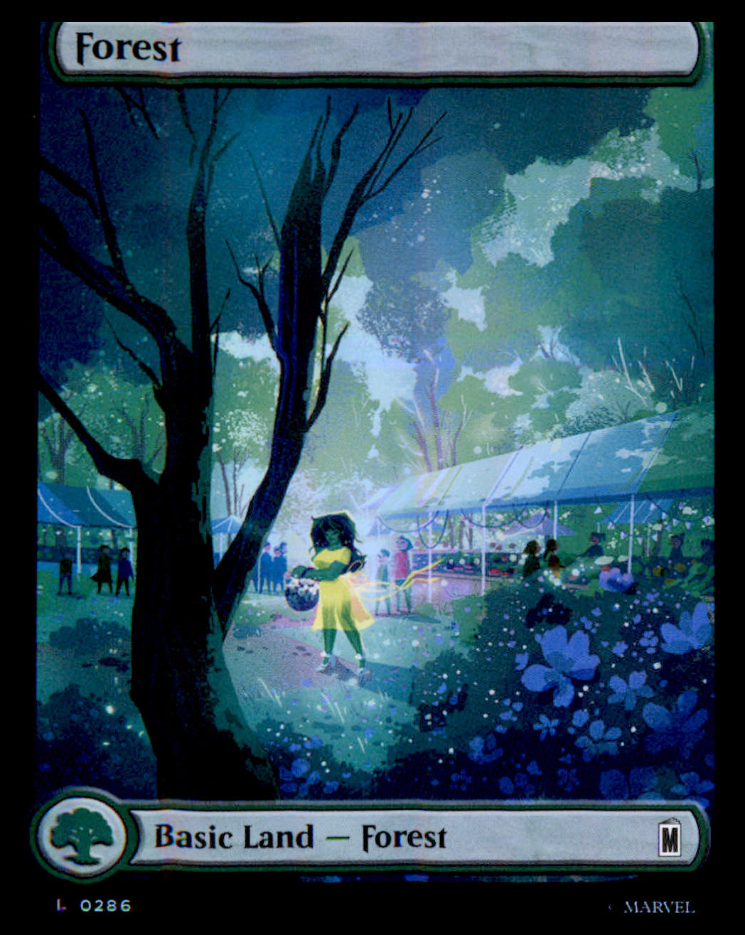 Marvel Super Heroes #442 Forest (0442) (Surge Foil) Land