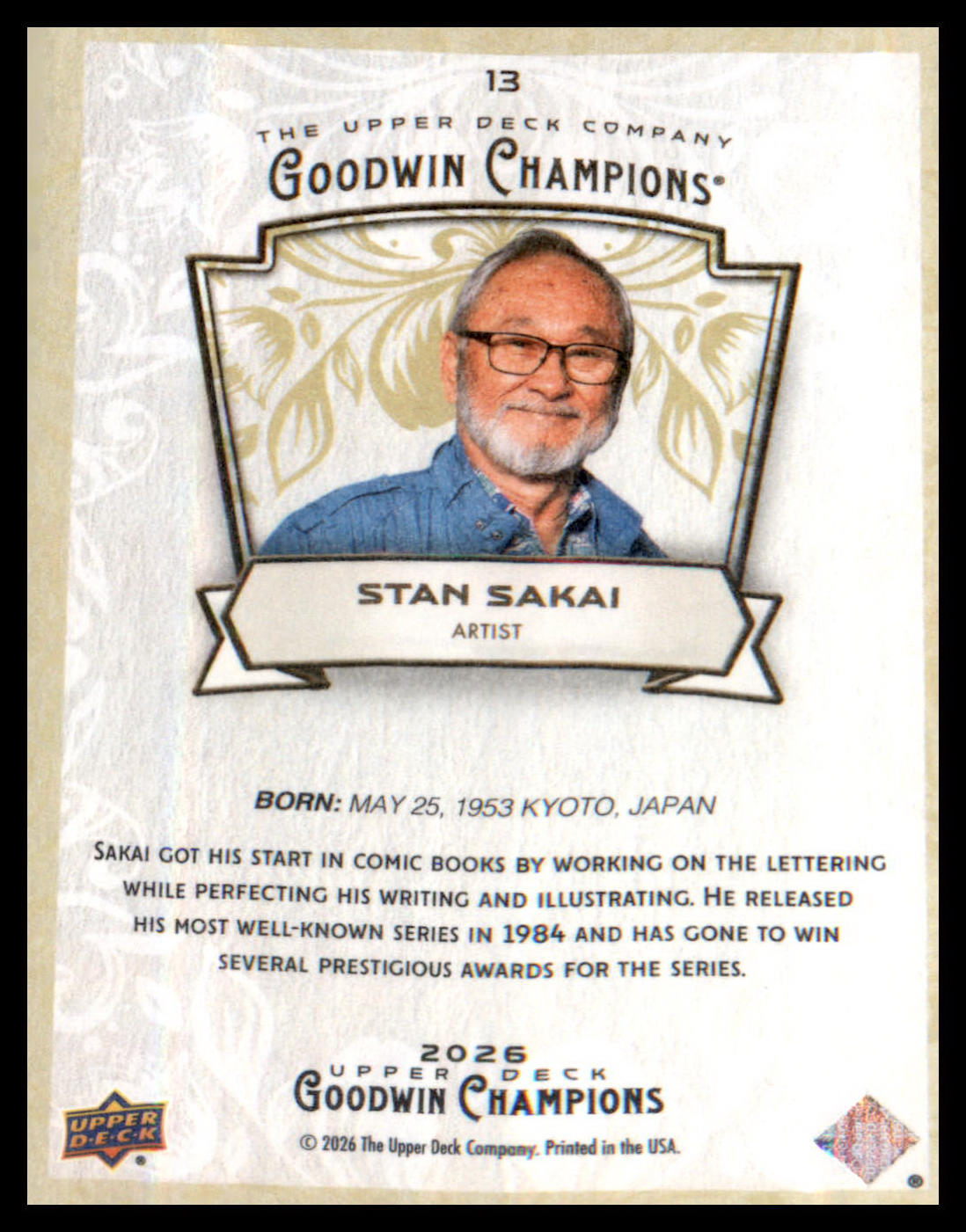 2026 Upper Deck Goodwin Champions #13 Stan Sakai
