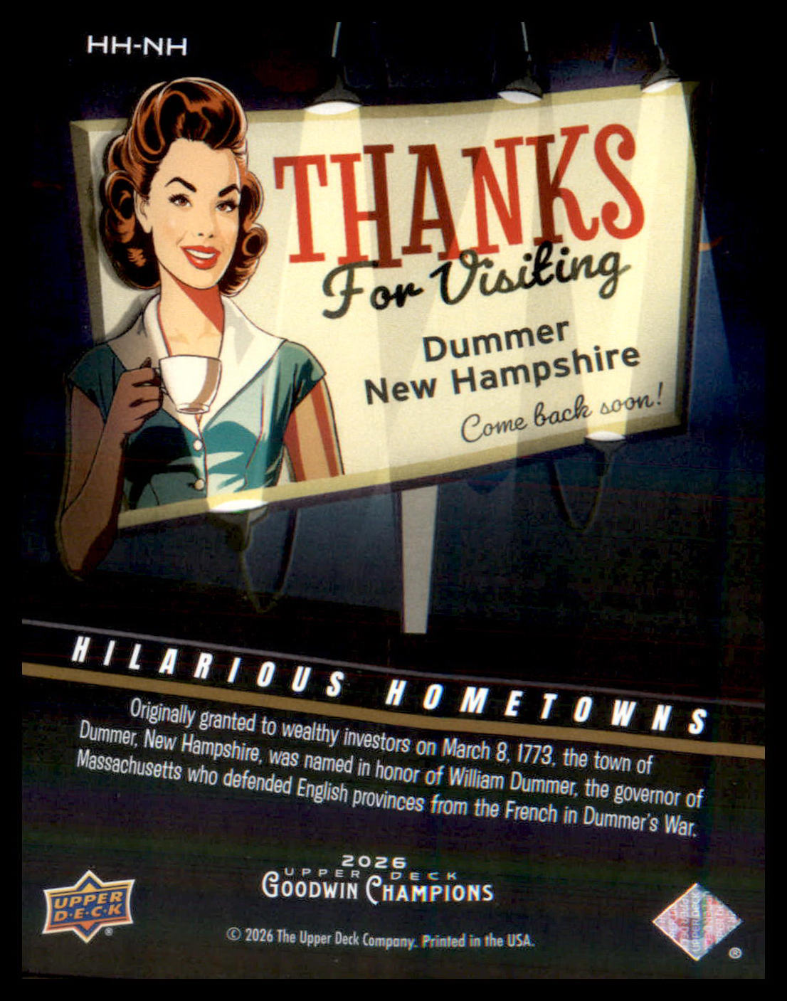 2026 Upper Deck Goodwin Champions Hilarious Hometowns #HH-WV Hoohoo, WV