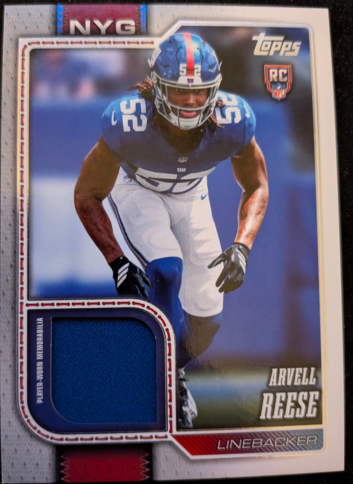 2026 Topps Flagship Rookie Real One Relic Card #ROR-ARE Arvell Reese RC RC