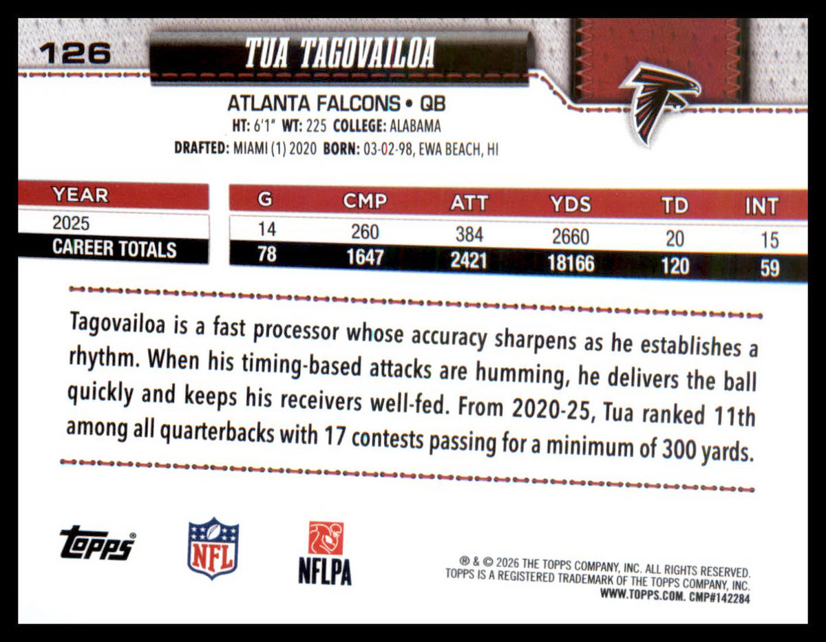 2026 Topps Flagship Football #126 Tua Tagovailoa