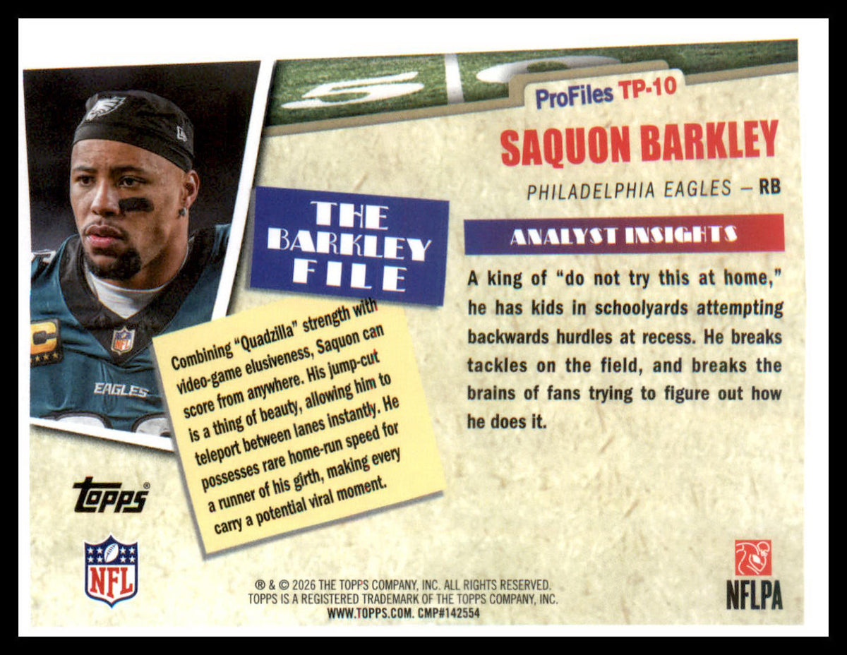 2026 Topps Flagship Topps Profiles #TP-10 Saquon Barkley