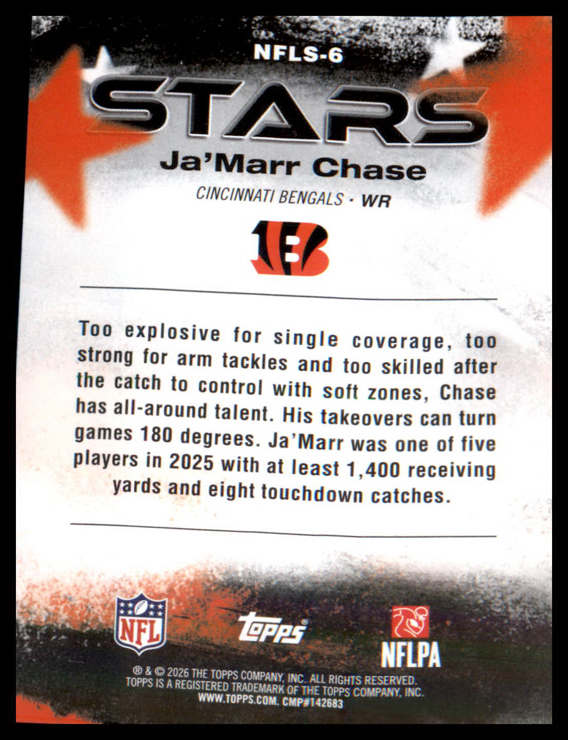 2026 Topps Flagship NFL Stars #NFLS-6 Ja'Marr Chase