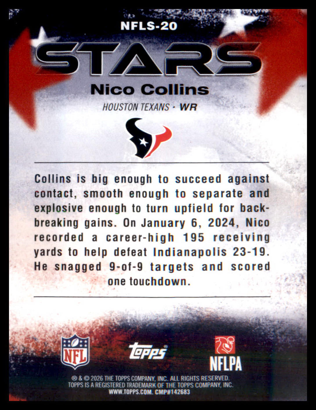 2026 Topps Flagship NFL Stars #NFLS-20 Nico Collins