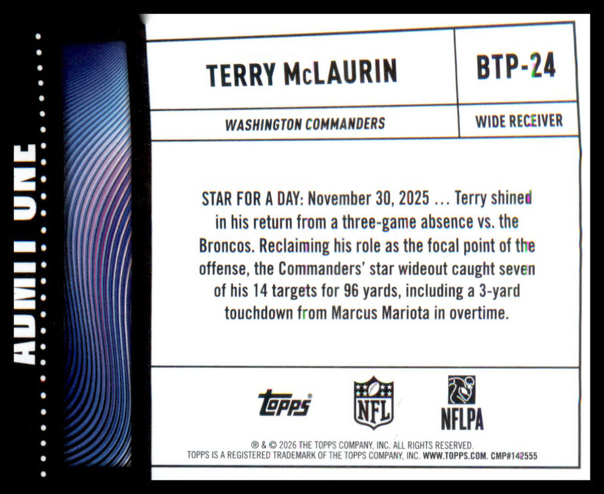 2026 Topps Flagship Big Ticket Players #BTP-24 Terry McLaurin
